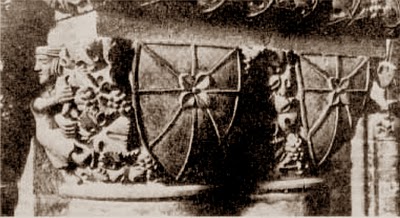 escudo navarra en la catedral tudela de tiempos de teobaldo I