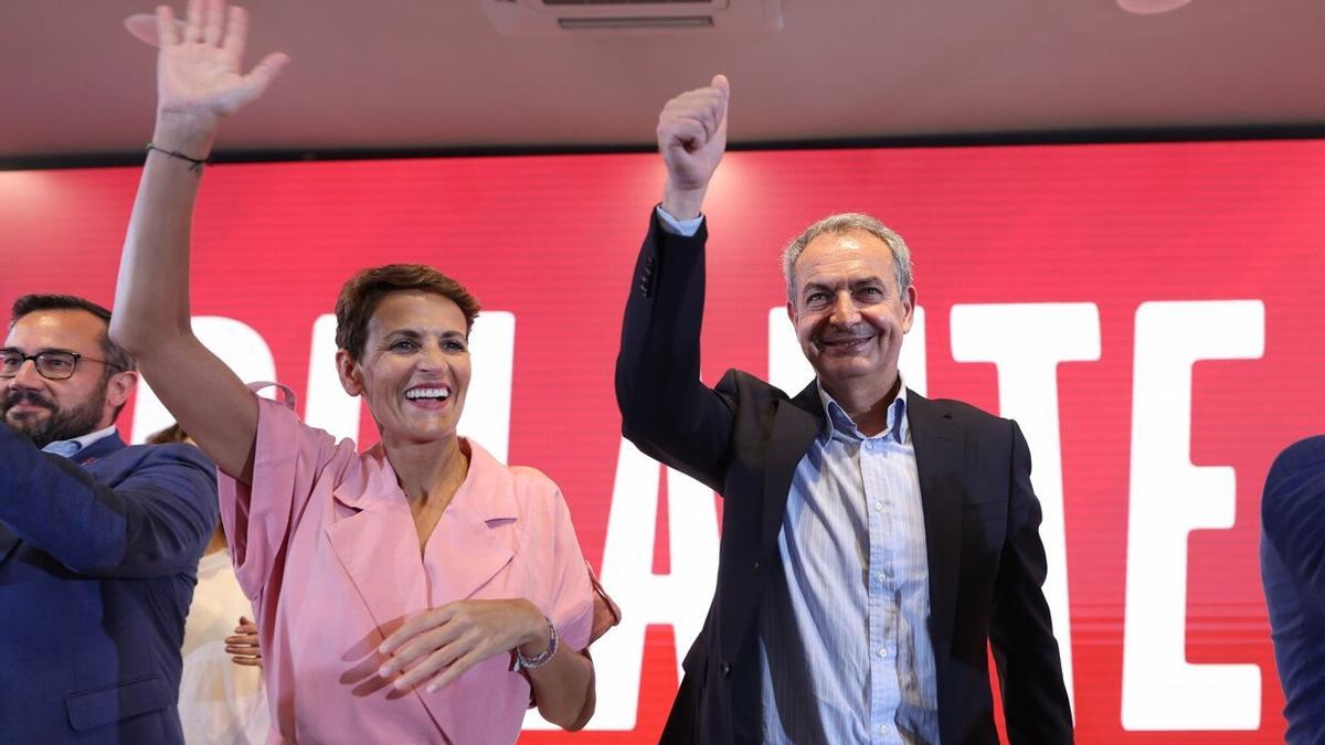 José Luis Rodríguez Zapatero, en el acto electoral del PSN en Pamplona