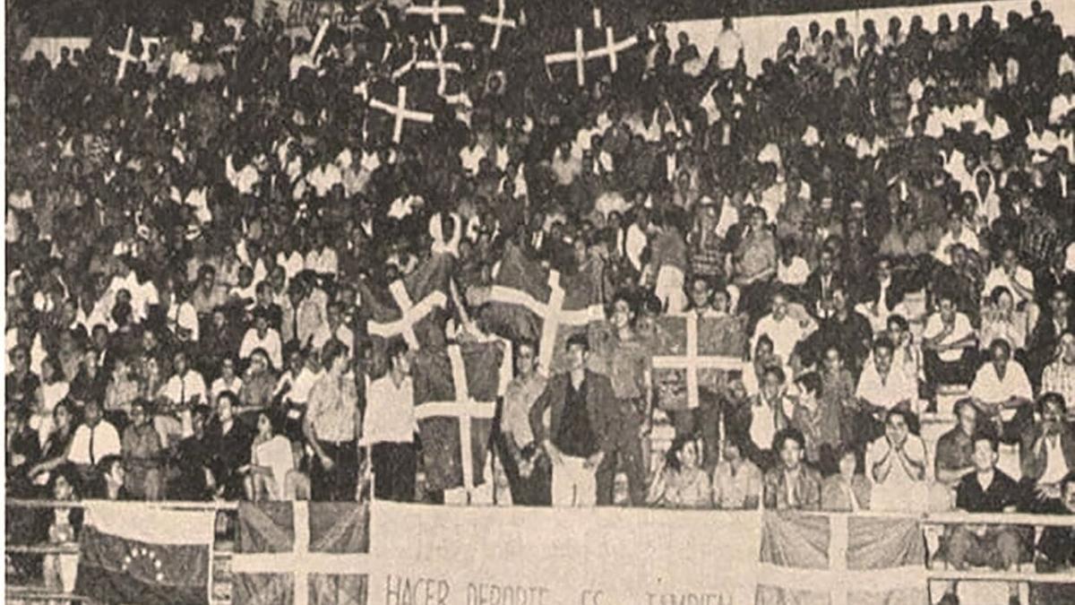 La comunidad vasca venezolana, en el estadio Olímpico de Caracas