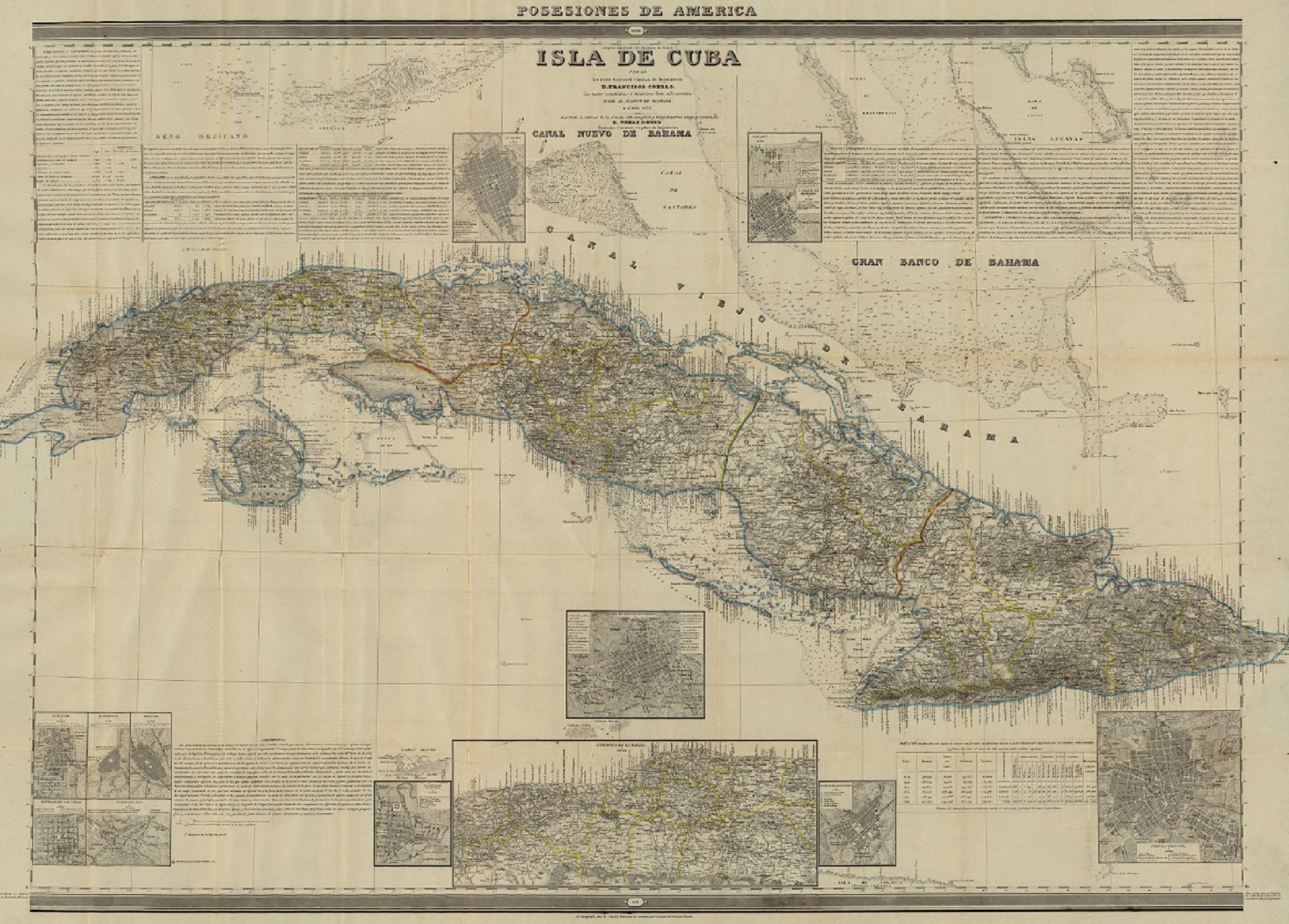 Mapa de la colonia española de Cuba (1831). Fuente Cartoteca de Catalunya