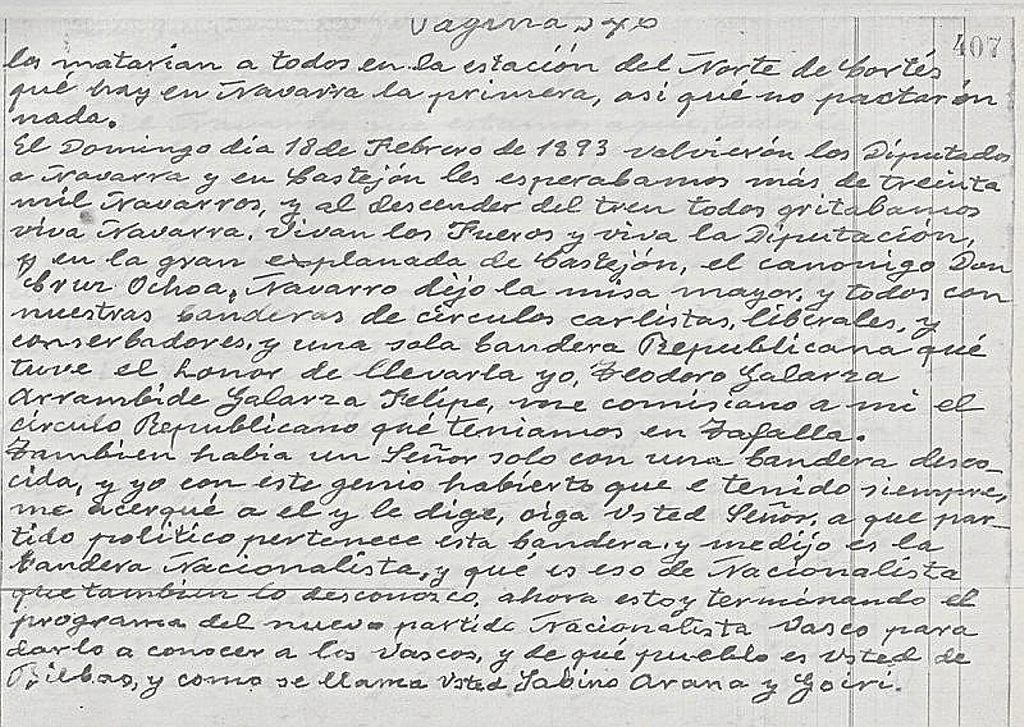 Manuscrito de Teodoro Galarza