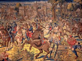 Recreación de época de una batalla del siglo XVI.