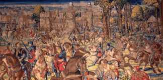 Recreación de época de una batalla del siglo XVI.