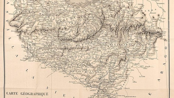edicion-francesa-de-1845-del-denominado-and039mapa Edición francesa de 1845 del denominado 'mapa de Zaratiegui', natural de Olite Erriberri.
