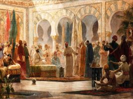 Cuadro de Dionisio Baixeras que recrea la corte de Abd al-Rahman III.