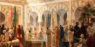 Cuadro de Dionisio Baixeras que recrea la corte de Abd al-Rahman III.