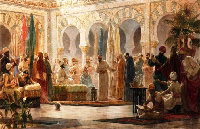 cuadro-de-dionisio-baixeras-que-recrea-la-corte-de Cuadro de Dionisio Baixeras que recrea la corte de Abd al-Rahman III.